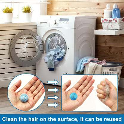 20Pcs Pet Hair Remover for Laundry, 1.4 inch Mini Ball Lint Traps | Effective Dryer Ball for Cat Dog Pet Hair in Clothes,Sheets,Towels, Lint Catcher for washing Machine Without Damaging Fabrics