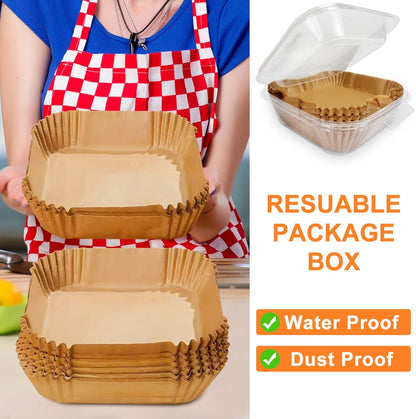 200PCS Air Fryer Liners for Ninja: Higher Non-Stick Disposable Parchment Paper Liner for Ninja DZ201/DZ401 Dual Airfryer Baking - Food Grade Ninja Air fryer Accessories (Rectangle - 8.6 x 5.5 inch)