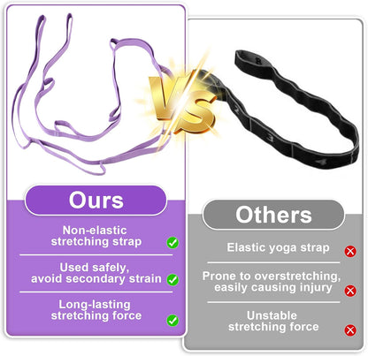 Guirnd 2 PCS Yoga Strap, Non-Elastic Stretching Strap for Women & Men, Stretch Bands for Exercise with 10 Loops for Pilates, Gymnastics, Dance, Exercise