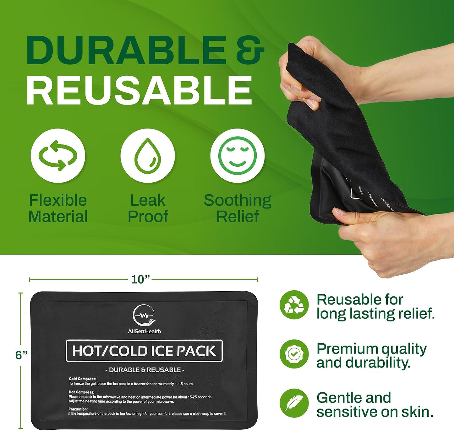 Extra Large Reusable Gel Ice Pack for Injuries (23"x15") | Large Ice Pack for Back Pain Relief, Post Surgery Recovery, Flexible Cold Pack for Lower Back Pain