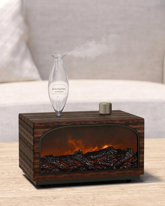 Glass Essential Oil Diffuser with Natural Wood Base, Waterless Aromatherapy Diffusers with Bulb, 3 Color Light Aroma Nebulizer for Home Office Bedroom Yoga | A Gift of Fragrance
