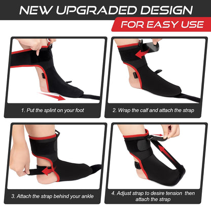 Plantar Fasciitis Night Splint Sock Soft Plantar Fasciitis Brace for Sleeping Achilles Tendonitis Foot Drop Heel Pain - Plantar Fasciitis Relief Night Splint for Women Men Black Small