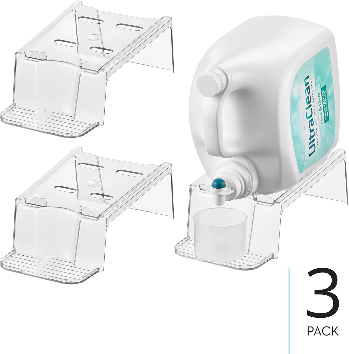 iDesign Laundry Detergent Holder, Clear | Liquid Detergent Stand, Laundry Room Organization