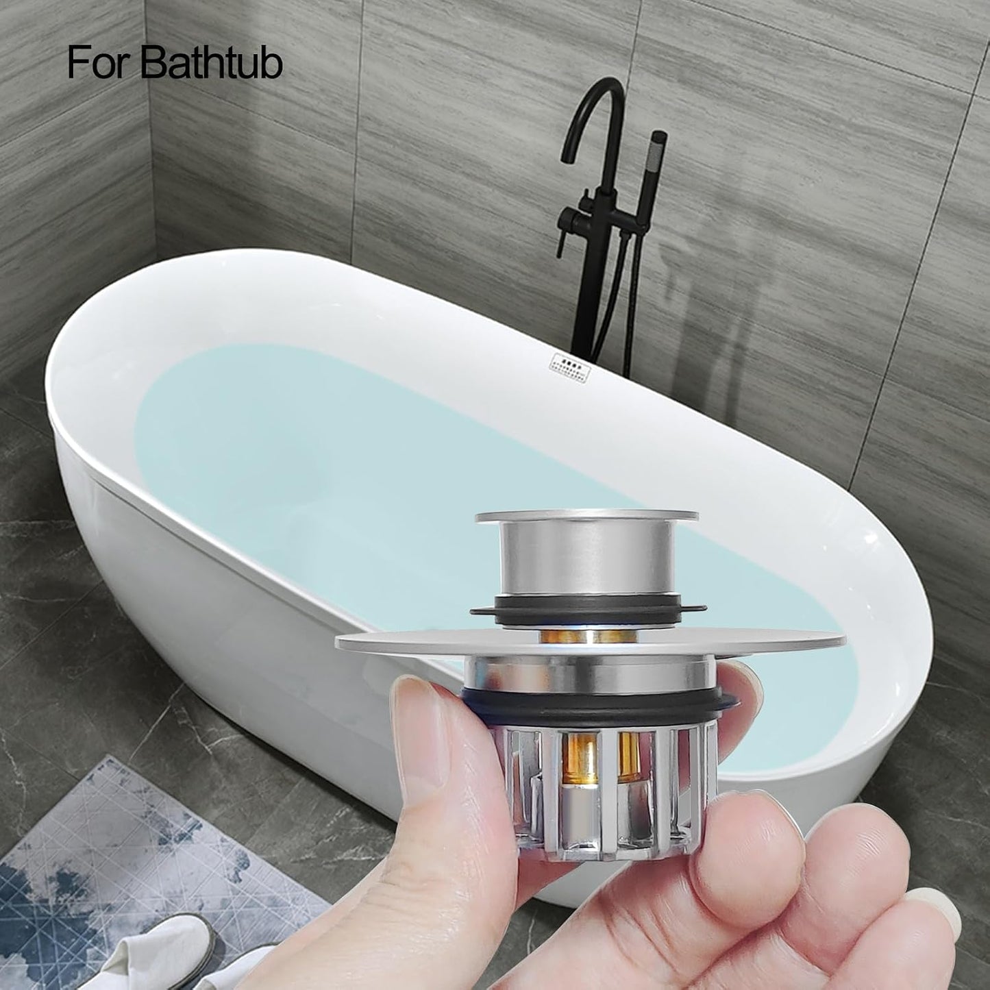 LEKEYE Tub Stopper | Shower Drain Hair Catcher | Pop-up Drain Stopper with Strainer | Bathroom Bathtub Plug | Drain Protector for 1-1/2 to 1-3/4" Bath Drain Hole