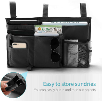 Bseash Bunk Bed Organizer, Bedside Caddy Hanging Bed Organizer Storage Bag 8 Pockets, for College Dorm Rooms Bed, Hospital Bed, Baby Bed Rails, 600D Oxford Cloth