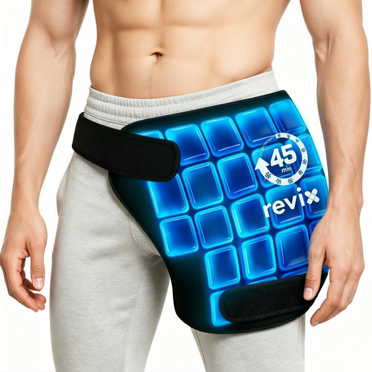 REVIX Hip Ice Pack Wrap for Sciatica & Hip Replacement, 45-Min Cold Therapy