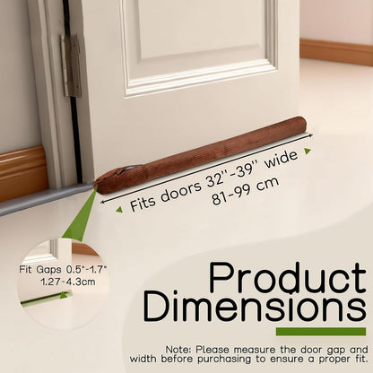 Under Door Draft Stopper, Draft Stopper for Bottom of Door, Adjustable 30-36 Inch Door Draft Blocker, Under Door Gap Filler, Easy Install Door Seal, Helps Reduce Drafts, Noise and Heat Loss Black