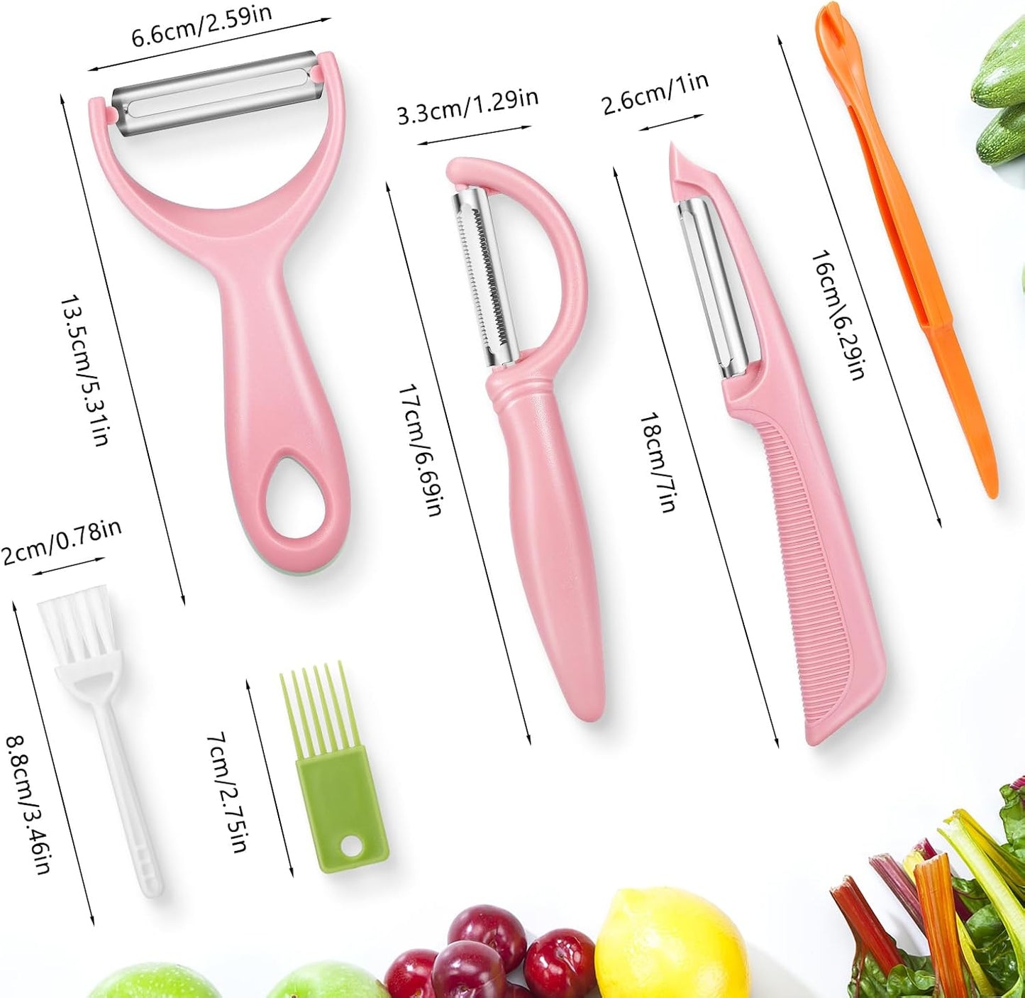 Senbowe Upgrade Potato Peeler for Kitchen, 6PCS Stainless Steel Vegetable Peeler, I and Y Veggie Food Peeler for Apple Fruit Carrot Zucchini Cucumber,Good Grip Makes Peeling Very Easy (Green)