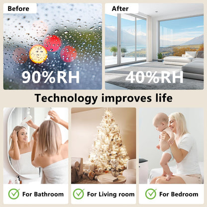 Dehumidifier 1657ML 58OZ Small Dehumidifier for Home 230 Ft² Safety Dehumidifiers Adjustable 10 Color Lights 5 Timers 3 Setting Modes Auto Shut Off Protection Low Noise For Bedroom Bathroom