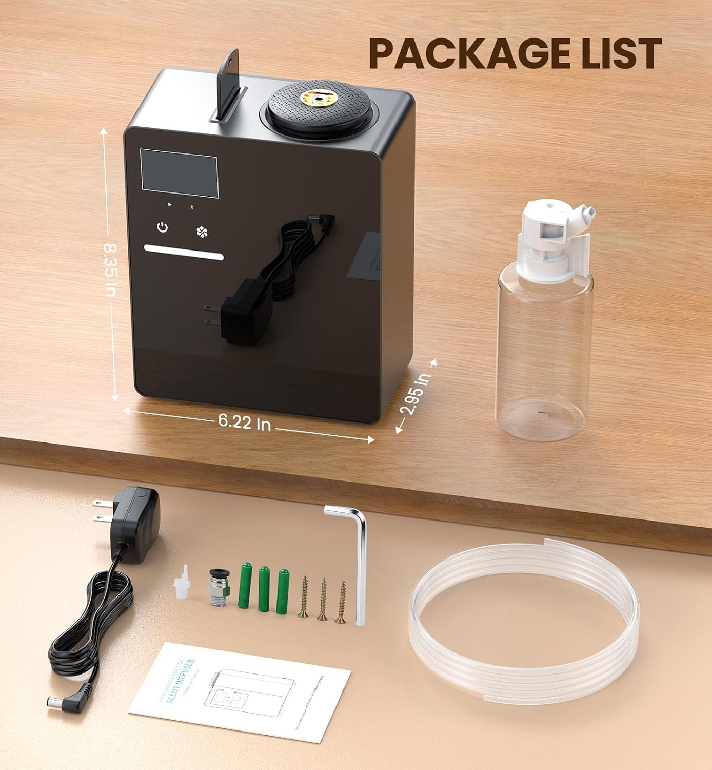 Waterless Essential Oil Diffuser 5000 Sq.Ft Coverage for Large Home, Hotel, or Office, 200ml Cold Air Scent Diffuser Machine with Bluetooth App Control, Quiet No-Heat HVAC Fragrance Diffuser