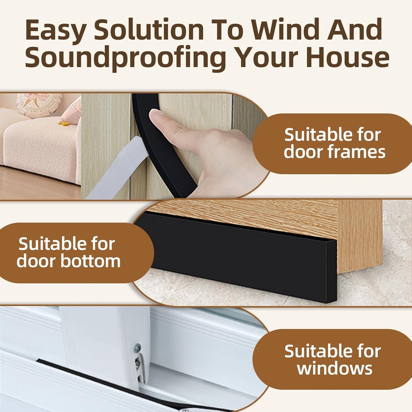 1 in Wide x 1/8 in Thick x 33FT Foam Weather Stripping Door Seal,Window Sealing Tape，Single-Sided Self-Adhesive Insulation Sealing Strip White