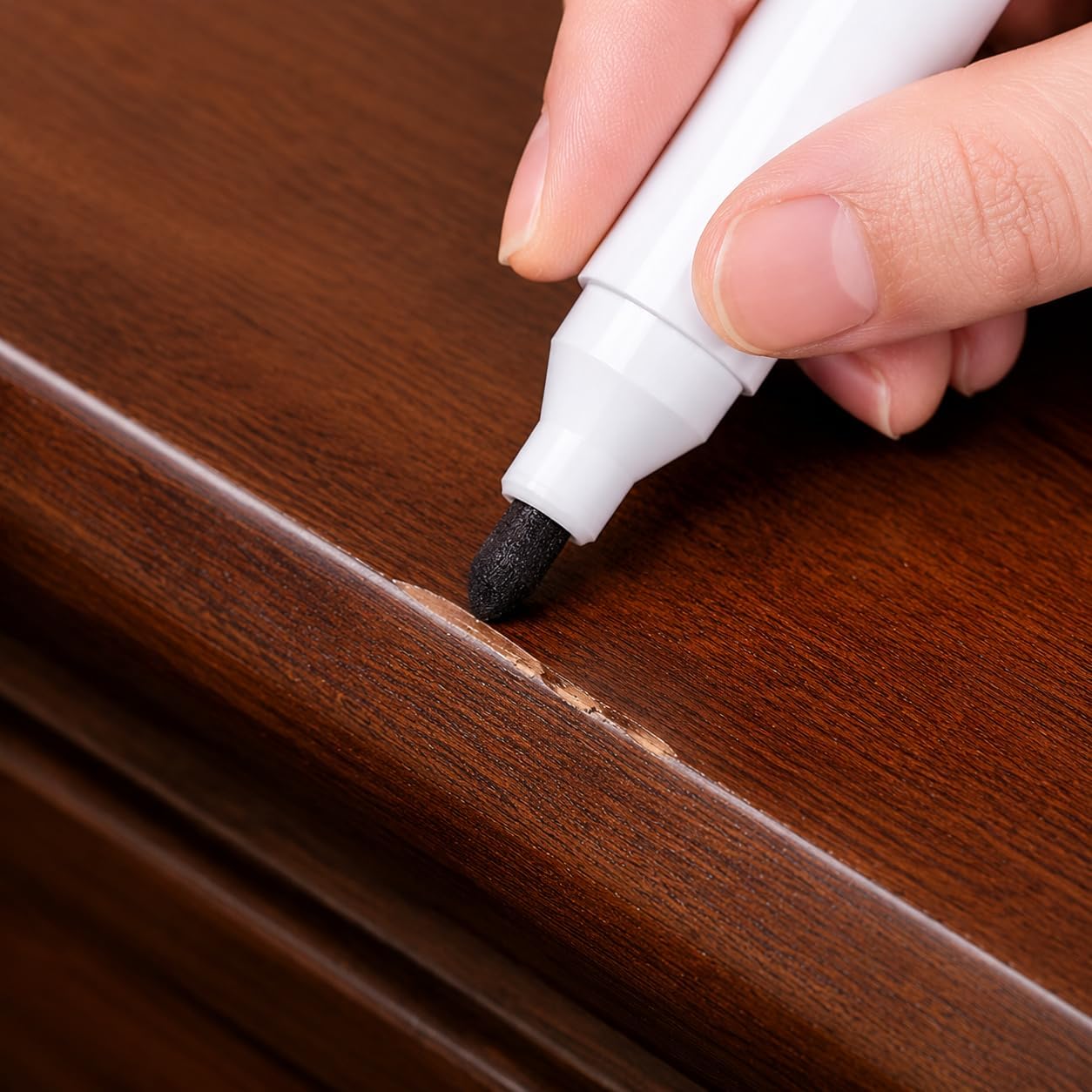 Furniture Repair Wood Markers Set of 3, Black Cherry Walnut Touch Up Paint Markers for Scratches, Wood Floors, Tables, Cabinets & Furniture Restoration