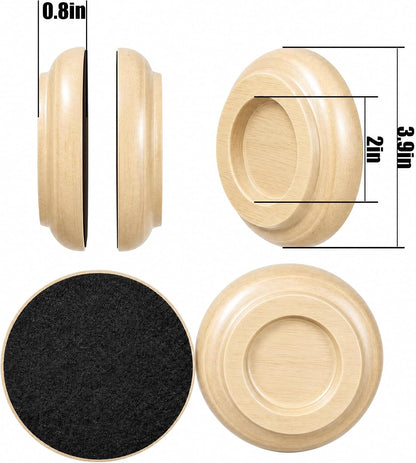 Caster Cups,Piano Caster Cups Furniture Coasters for Hardwood Floors Wood Floor Protectors for Furniture Piano Floor Protectors (Natural)