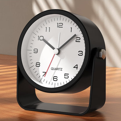 AYRELY® 3.5" Small Analog Travel Alarm Clock, Battery Operated Desk Clock | Cute Table Clock with Light, Adjustable Angle, Bedside, Bedrooms, Kids' Rooms and Living Room Decor (Orange)