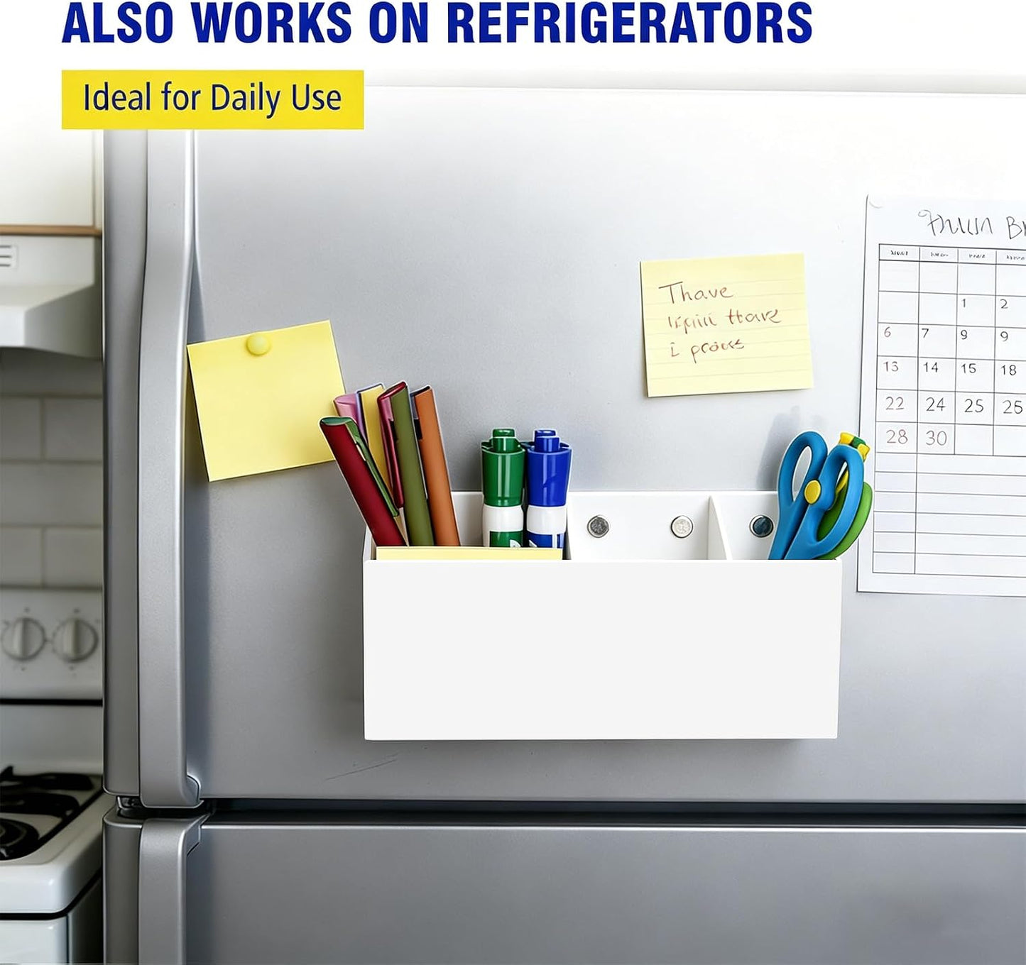 Magnetic Marker Holder for Whiteboard, Fridge, Teacher Must Have | Acrylic Magnet Dry Erase Pen Holder for Refrigeator, Anti-slip Pencil Holder for Classroom, Locker Organizer Accessories