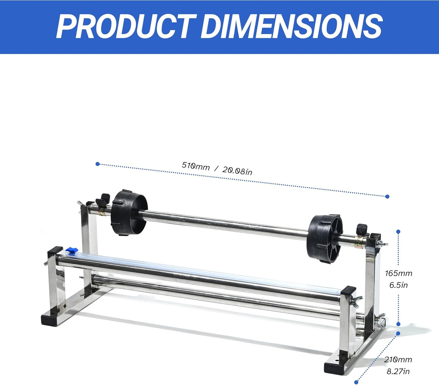 Plastic Wrap Dispenser with Cutter, 4.0-17 inch Stretch Wrap Dispenser, Manual Stretch Film Dispenser, Stainless Steel Plastic Wrap Dispener, Predrilled Holes for Table Wall Floor Mount