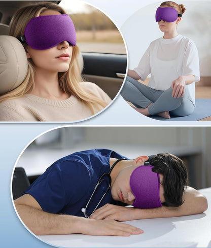 Vynix® Sleep Mask for Men Women-Eye Masks for Side Sleepers, 3D Contoured Night Blindfold 100% Blockout Pressure-Free, Soft Lightweight Breathable Eye Cover Shade Sleeping for Airplane, Travel, Black