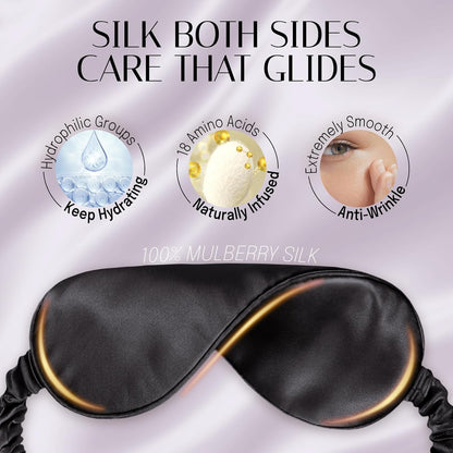OLESILK 100% Mulberry Silk Sleep Mask for Women - Zero-Pressure Blackout