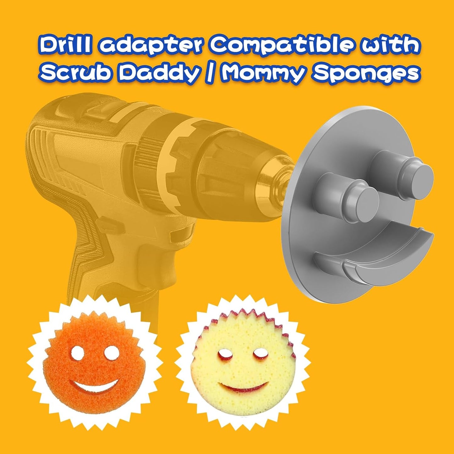 FORHOGAR Drill Attachment Compatible with Scrub Daddy/Mommy Sponges, Drill Brush Accessorise for Grout, Floor, Tub, Shower, Tile, Bathroom and Kitchen Surface