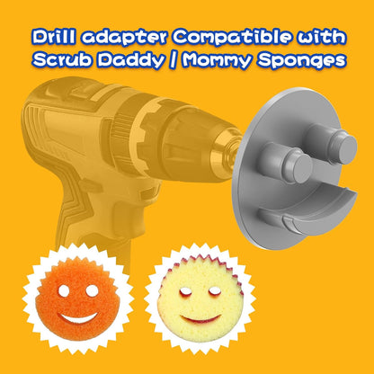 FORHOGAR Drill Attachment Compatible with Scrub Daddy/Mommy Sponges, Drill Brush Accessorise for Grout, Floor, Tub, Shower, Tile, Bathroom and Kitchen Surface