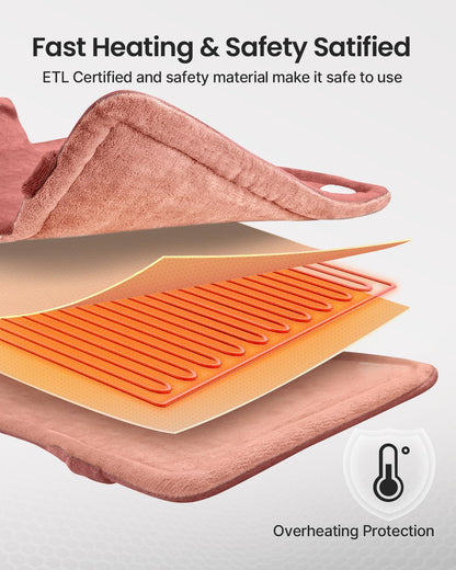 RENPHO Electric Heating Pad - 6 Heat Levels for Neck Shoulder and Back, Birthday Gifts for Women Men Mom Dad, Weighted Pad for Snug Fit, ETL Safety Certified, FSA Eligible, 24"x33" Gray