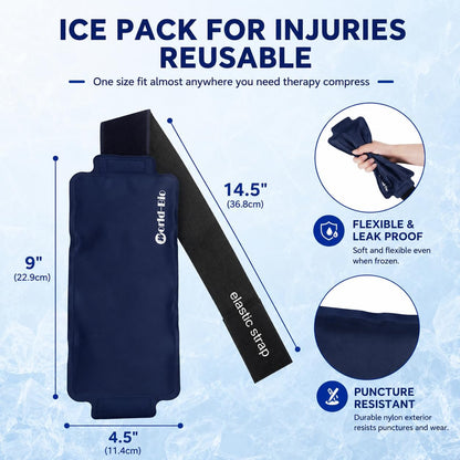 Gel Soft Flexible Ice Packs for Injuries, Reusable Cold Pack, Hot Cold Compress for Joint&Muscle Pain, Surgery Recovery, Inflammation, Swelling, Face, Head, Wrist, Ankle&Foot Injury, 4 Pack-5.1"x6.3"