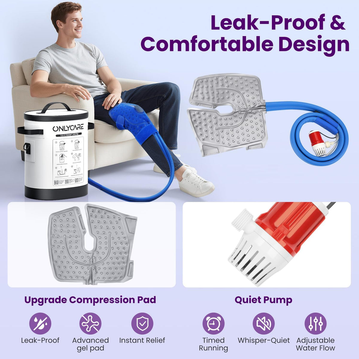ONLYCARE Cold Therapy Machine, Ice Machine for Knee After Surgery
