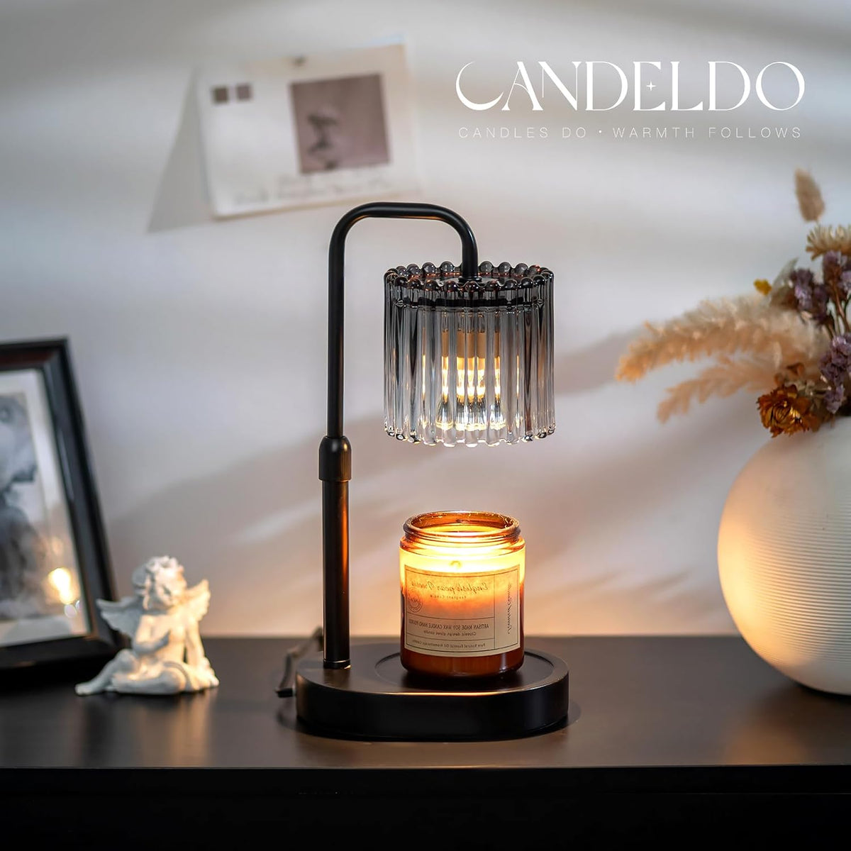 Candeldo Candle Warmer Lamp with Timer: Black Wax Melt Warmer