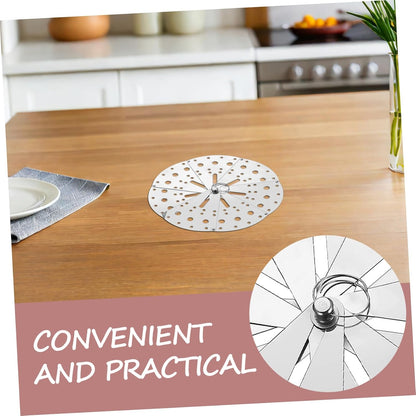 Amosfun Adjustable Stainless Steel Spill Stopper Lid with Multifunctional Anti-overflow Cover for Pots and Pans, Household Kitchen Cooking Splash Guard, Extendable Size Spill Prevention