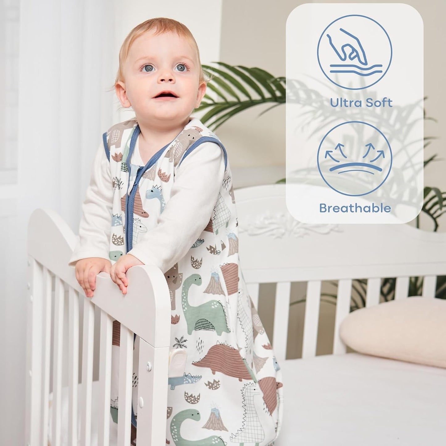 Yoofoss Baby Sleep Sack 0-6 Months Wearable Blanket for Babies 100% Organic Cotton 2-Way Zipper TOG 0.5 Toddler Sleeping Sack 3 Pack, Sleep Sacks