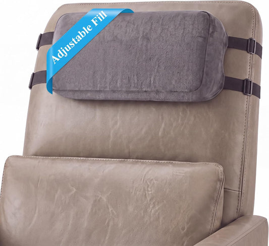 Novabright Head Recliner Pillow Adjustable Headrest Pillow for Recliner 15.75 x 7.87‘' Detachable Soft Non Slip Velvet Relieve Neck Support for Sofa Couch Armchair Travel Home with Zipper Cover