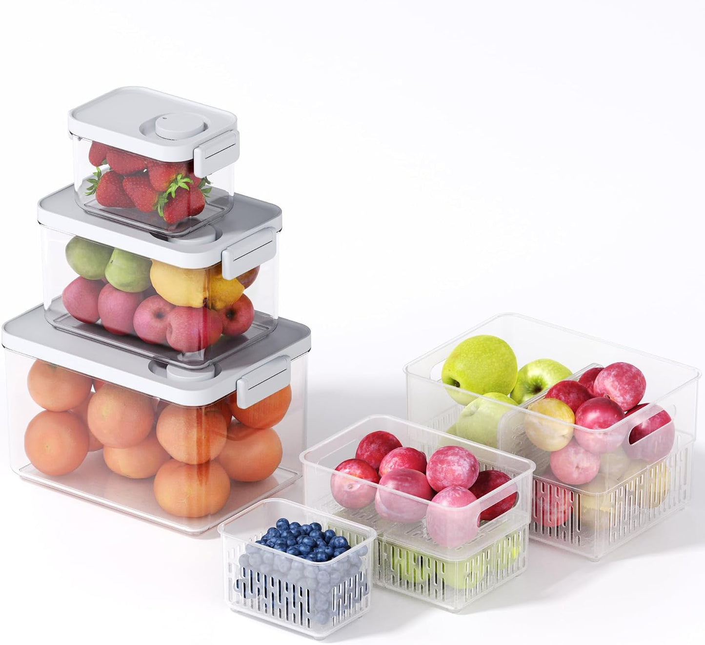 Produce Saver, Fruit Storage Containers Produce Containers Berry Containers with Colanders, 3.8 Cup