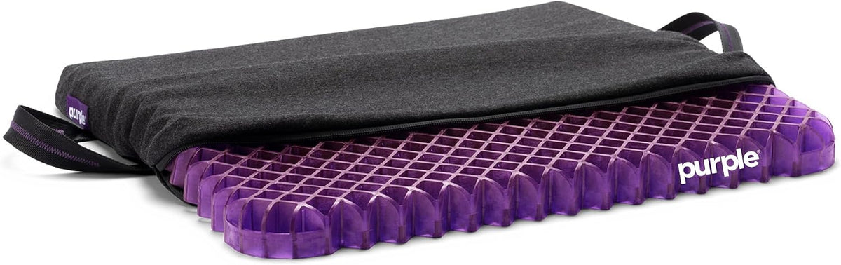 Purple Back Cushion, Lumbar Support Pillow for Office Chair, Car Seat