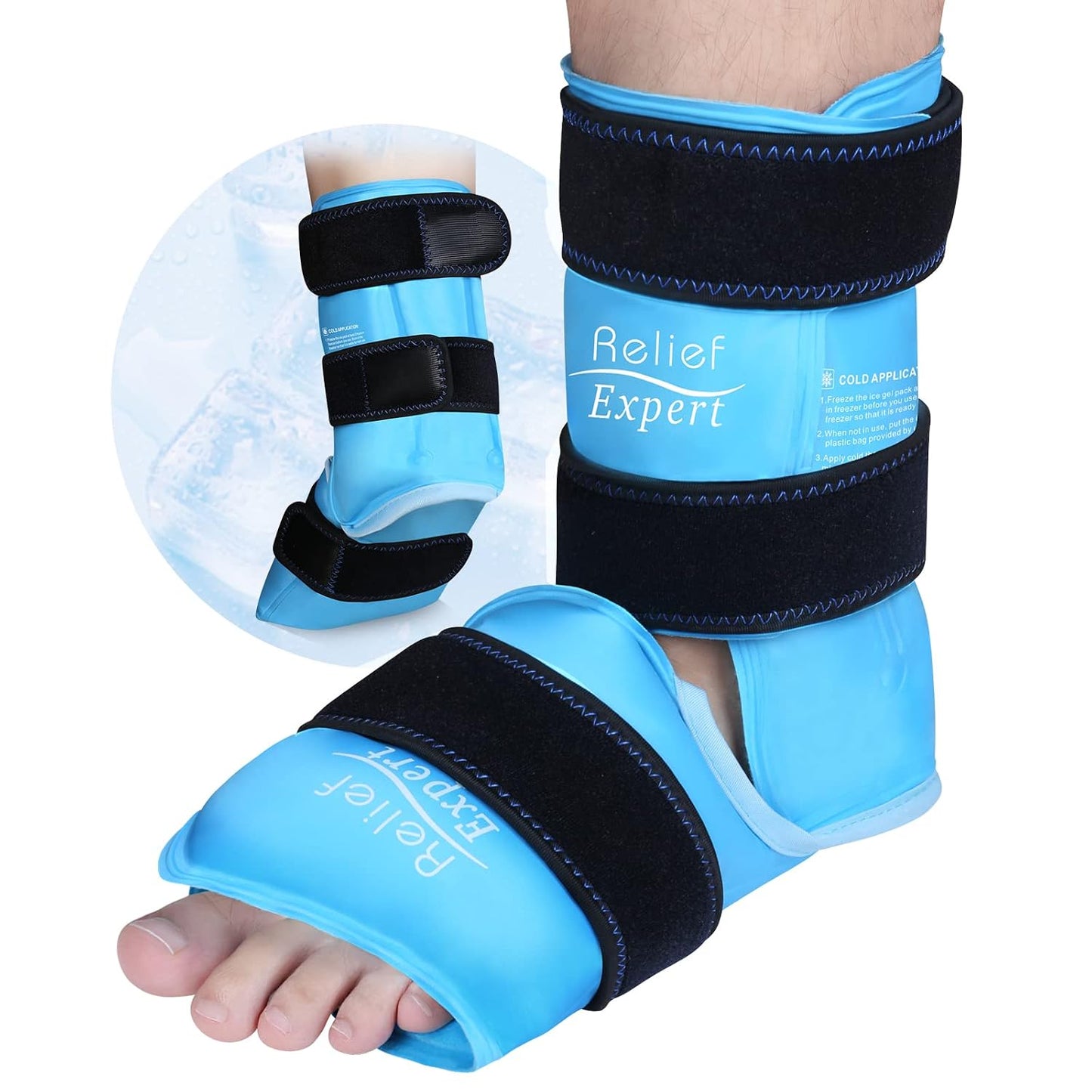Relief Expert XL Ankle Ice Pack Wrap, Extra Large Ankle Ice Wrap for Discomfort Reducing with Cold Compress for Muscle and Joints Relaxation