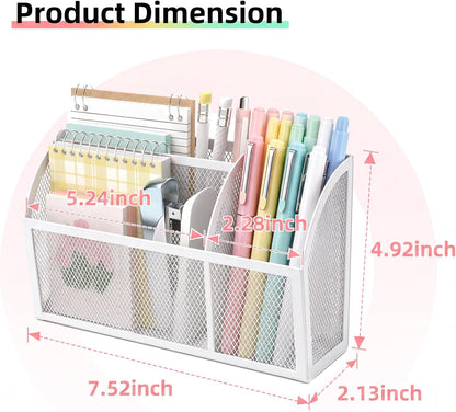 Magnetic Pencil Holder, Magnetic Organizer for Locker Accessories, Black | Mesh Marker Holder with Strong Magnets and 3 Compartments for Whiteboards Refrigerators and Magnetic Lockers