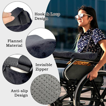 EDWERD Elderly Wheelchair Armrest Pad - Mobility Scooter Elbow Pillow Tray Soft Cushion Memory Foam Arm Stabilizer Accessories, 1PCS