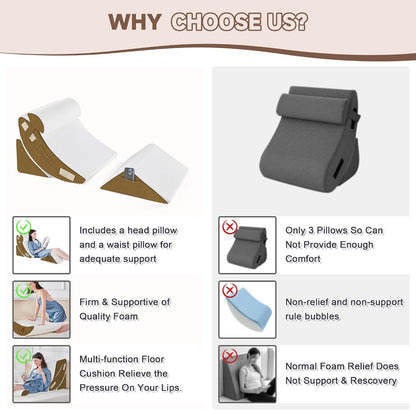 Yojoker Leg Elevation Pillows for Swelling, Memory Foam Wedge Pillow for Legs Blood Circulation, Leg Elevation Pillows for After Surgery, Knee Wedge Pillow for Sleeping Back Hip Ankles Relief