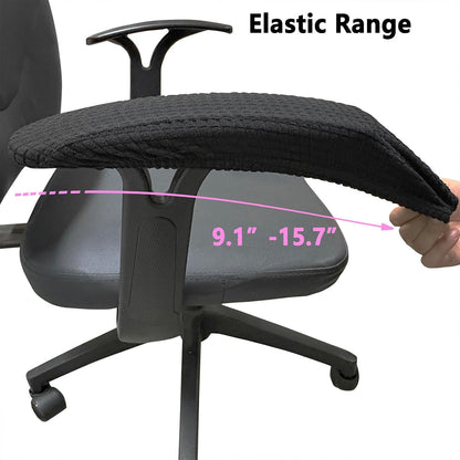 Melaluxe Office Chair Armrest Covers, Stretchable Removable Washable Chair Arm Covers, Elastic Desk Computer Gaming Chair Arm Rest Protector Slipcovers (Black)