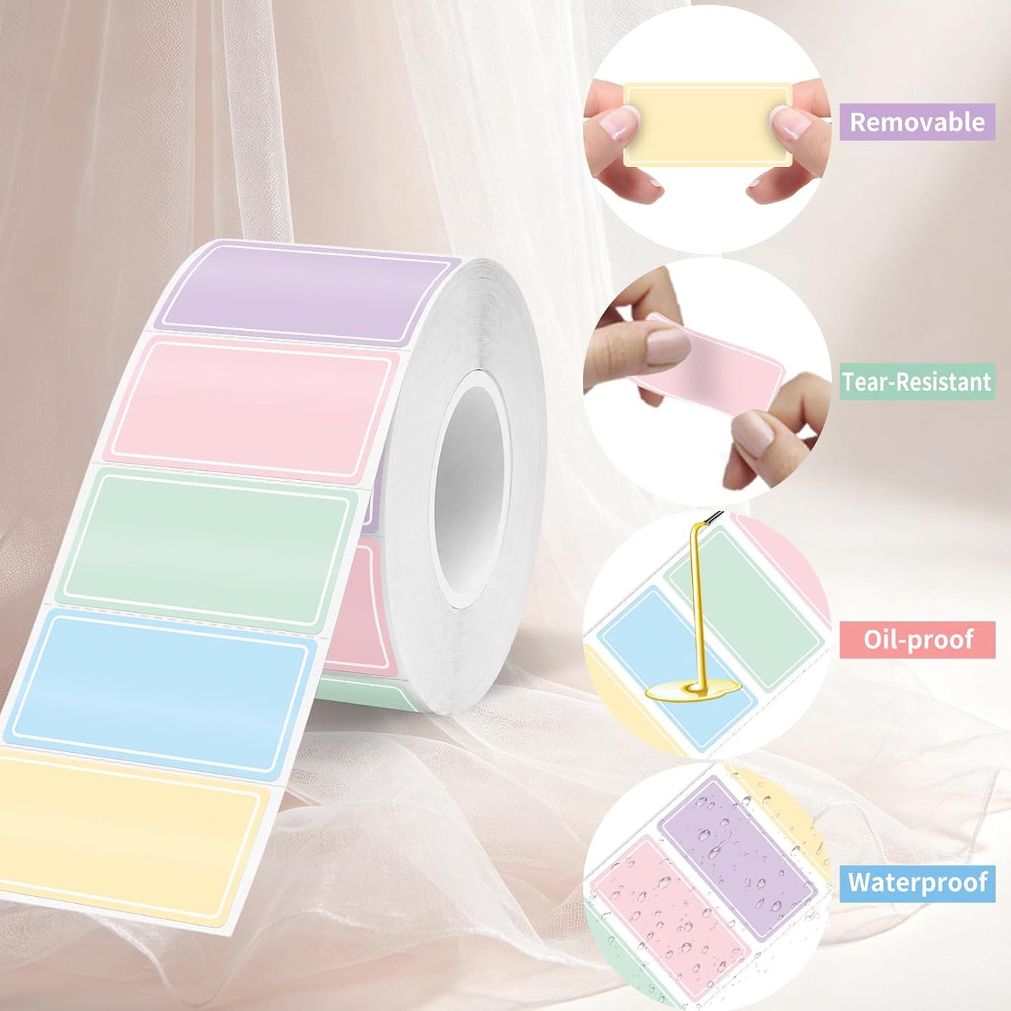 Removable Freezer Labels Stickers, 1 x 3 Inch Blank Removable Freezer Labels Food Storage Stickers, Date Label Waterproof Oil Resistant Easy Clean No Residue- 250 Sheets