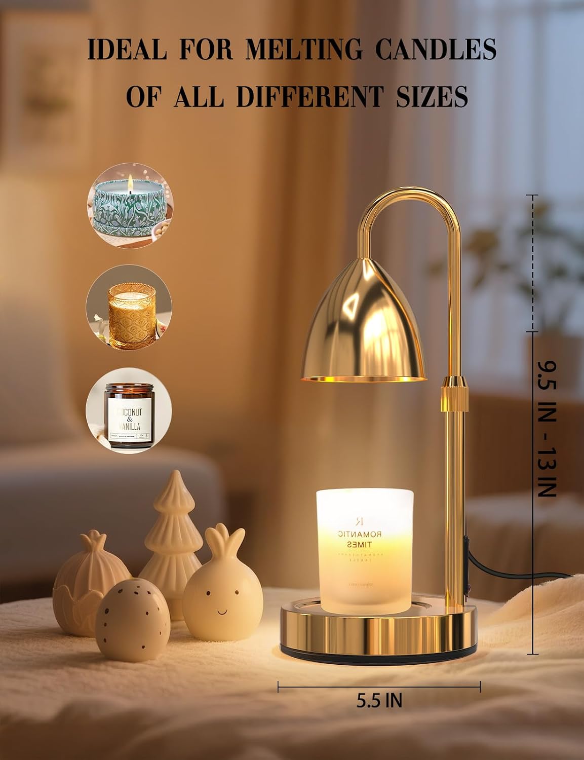Candle Warmer Lamp with Timer Dimmer, Home Decor for Birthday Gifts Women