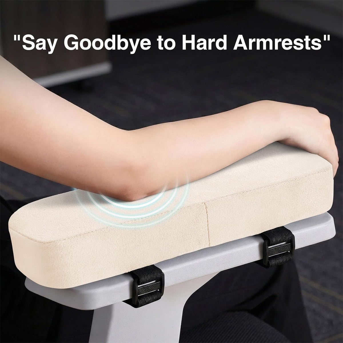Smiry Memory Foam Office Chair Armrest Pads, Non-Slip Armrest Cushion