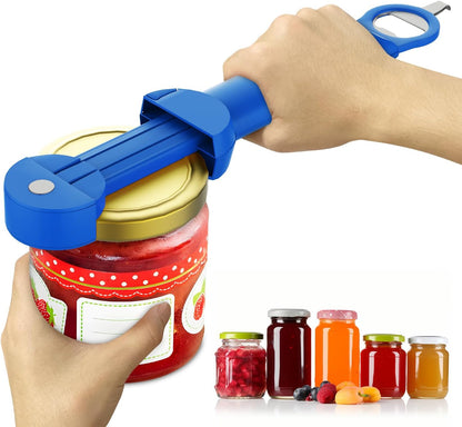 Jar Opener Bottle Opener for Seniors with Arthritis, Multi Retractable Magnetic Can Opener, Jar Grippers for Opening Jars, Kitchen Gadgets for Weak Hands and Senior Arthritis (Black)