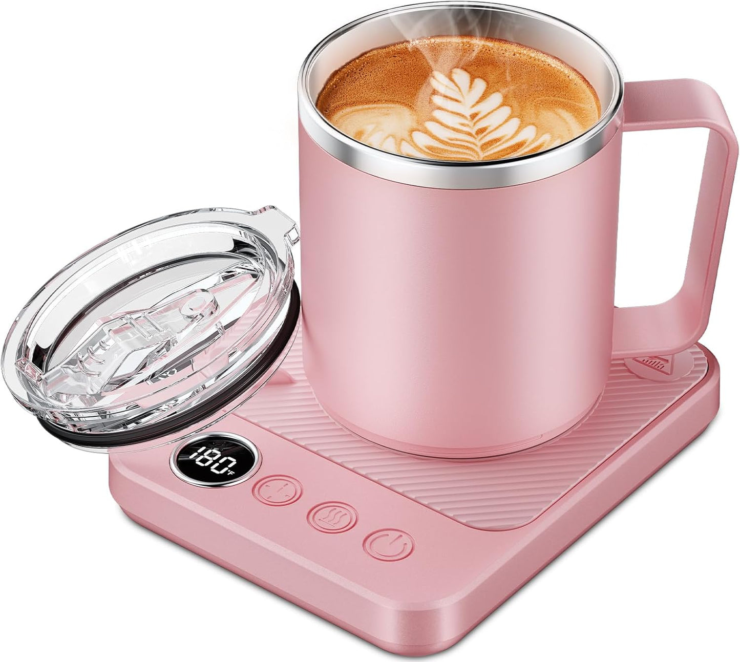 Felibeaco Coffee Mug Warmer & Mug Set for Desk, Smart Coffee Cup Warmer with 16oz Heated Mug, Cup Heater with Auto Shut Off for Office/Home, Coffee Gifts for Women/Men/Dad on Father‘s Day, Red