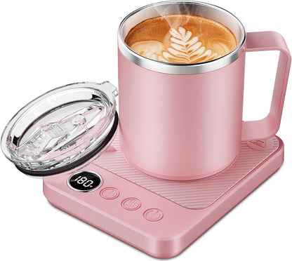 Felibeaco Coffee Mug Warmer & Mug Set for Desk, Smart Coffee Cup Warmer with 16oz Heated Mug, Cup Heater with Auto Shut Off for Office/Home, Coffee Gifts for Women/Men/Dad on Father‘s Day, Red