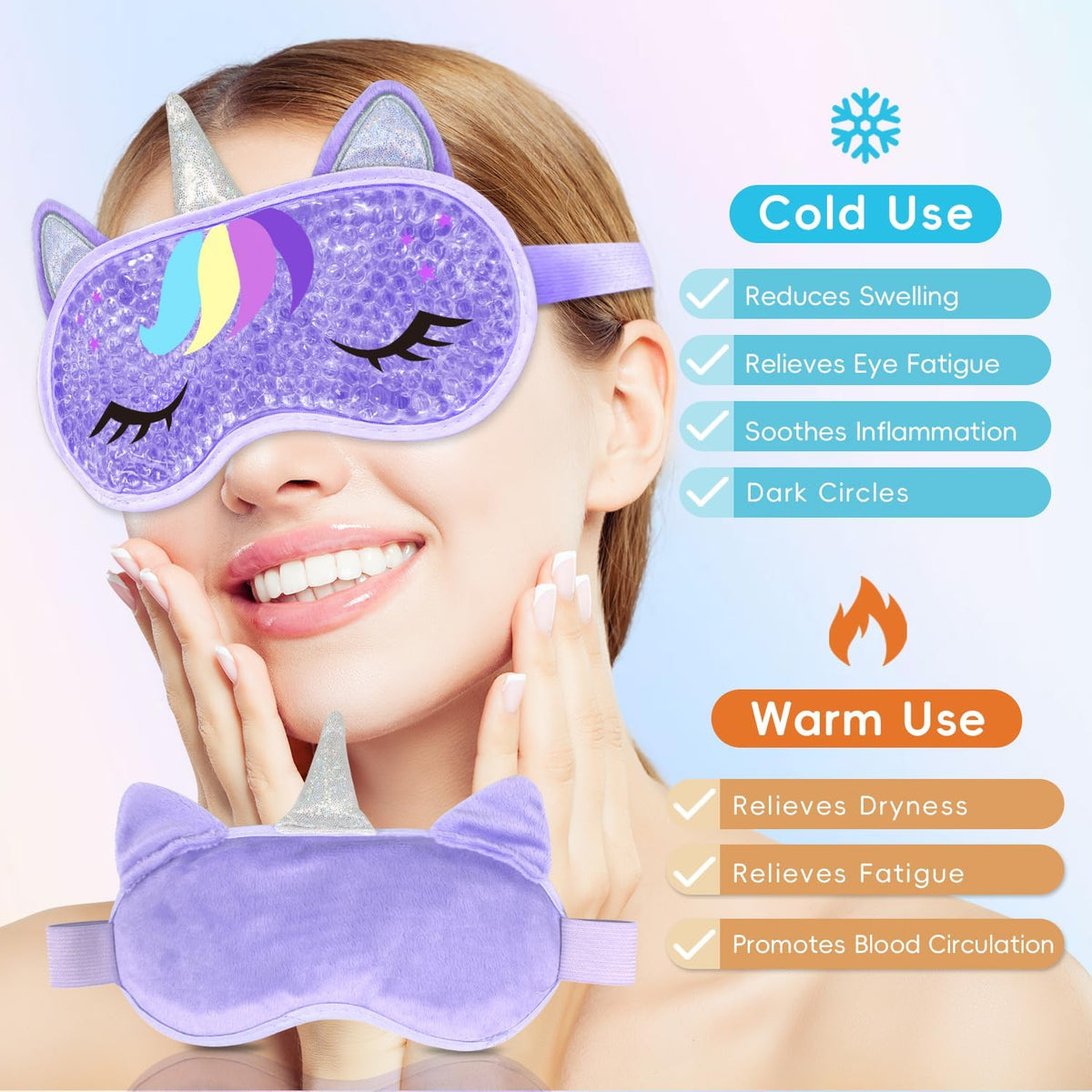my novel things Cooling Eye Mask and Plush Sleep Mask for Woman 2PCS