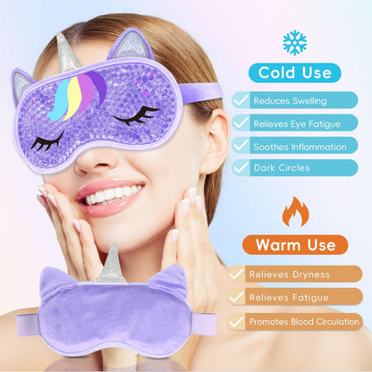 my novel things Cooling Eye Mask and Plush Sleep Mask for Woman 2PCS