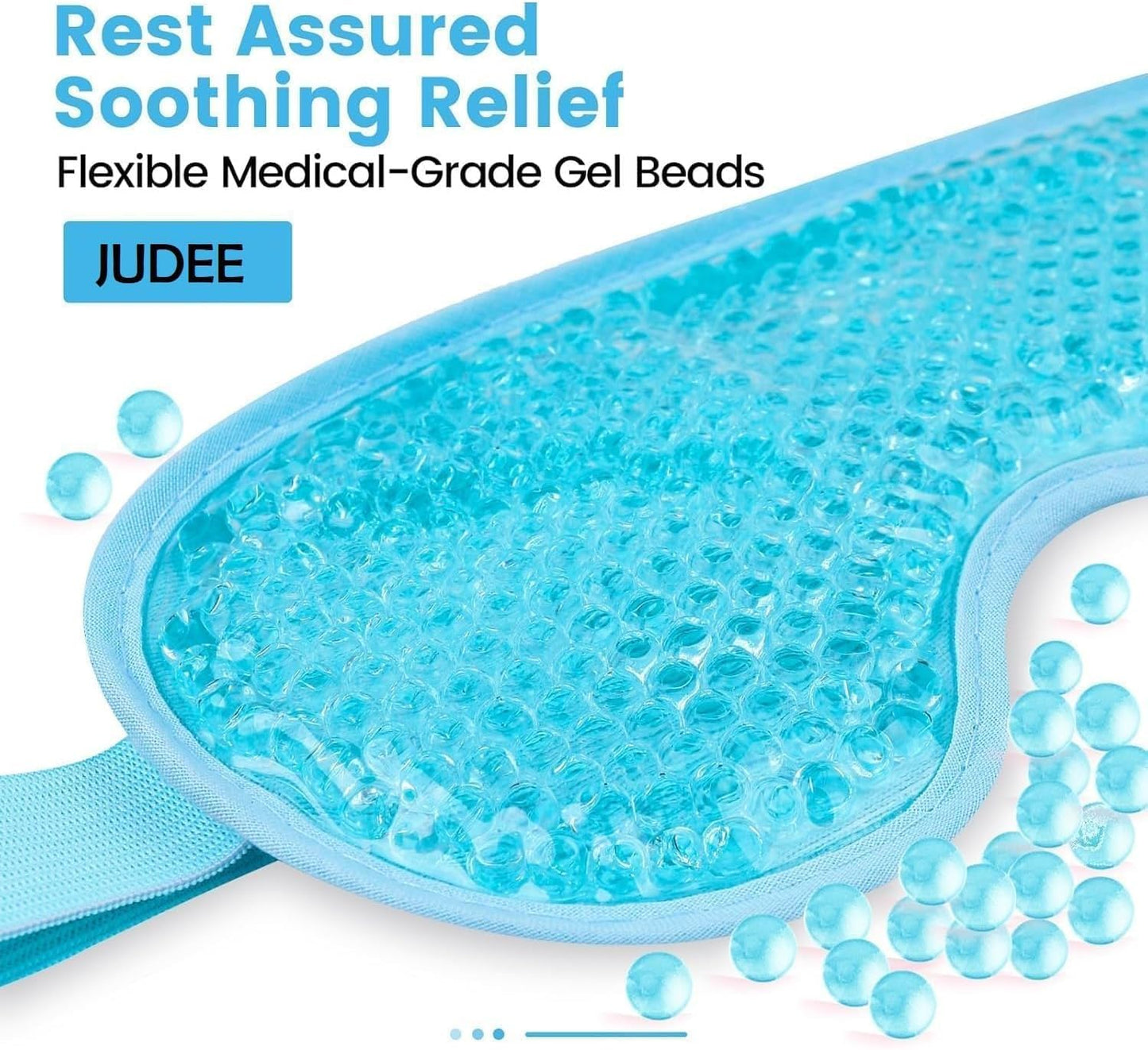 Cooling Gel Eye Mask for Puffy Eyes, Migraines & Dark Circles | Hot & Cold Therapy, Headache Relief, Reusable Gel Beads, Adjustable Strap, Skin Care Use