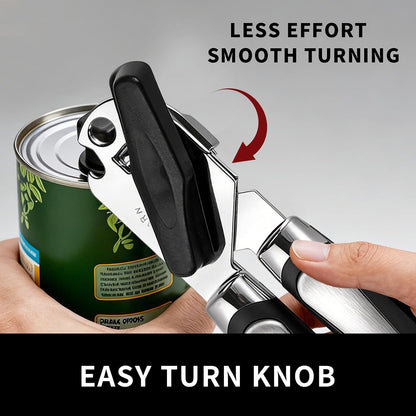X&E Can Opener Manual, Handheld Strong Heavy Duty Stainless Steel Can Opener, Comfortable Handle, Sharp Blade Smooth Edge, Can Openers with Multifunctional Bottle Opener