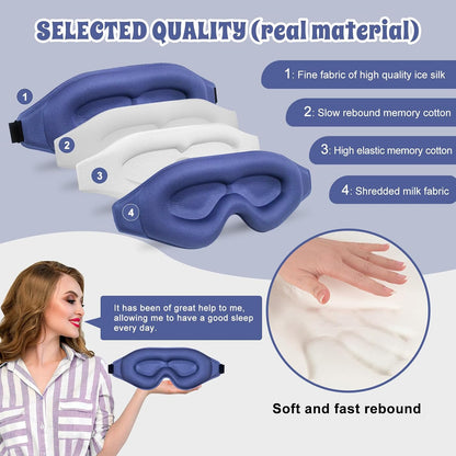 3D Advanced Eye Mask for Sleeping, Ultra Delicate Soft Skin Friendly Eye mask,100% Blackout Sleep Eye Mask for Sleep, Eyelash Extension Sleep mask, Sleeping Eye Masks for Men and Women