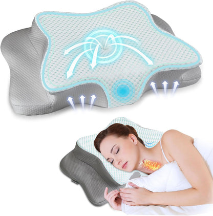 Pain Relief Cervical Pillow for Neck Support, Adjustable Ergonomic Pillow | Cozy Sleeping, Odorless Orthopedic Memory Foam Pillow, Contour Bed Pillow for Side Back Stomach Sleeper